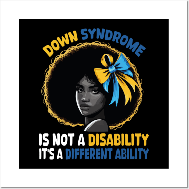 World Down Syndrome Awareness Day Trisomy 21 Black American Wall Art by JUST PINK